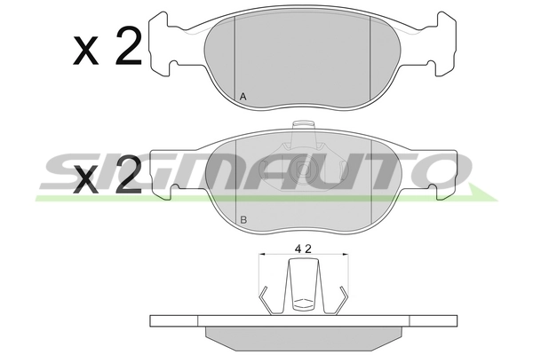 SIGMAUTO fékbetétkészlet, tárcsafék - SPA770 - TothCarparts