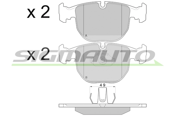 SIGMAUTO fékbetétkészlet, tárcsafék - SPA774 - TothCarparts