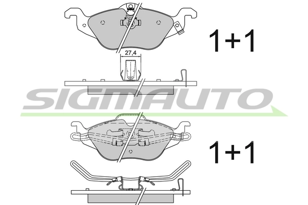 SIGMAUTO fékbetétkészlet, tárcsafék - SPA810 - TothCarparts