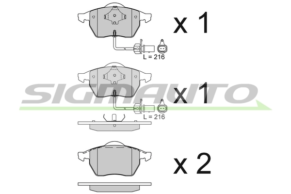 SIGMAUTO fékbetétkészlet, tárcsafék - SPA816 - TothCarparts