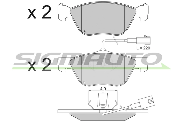 SIGMAUTO fékbetétkészlet, tárcsafék - SPA838 - TothCarparts