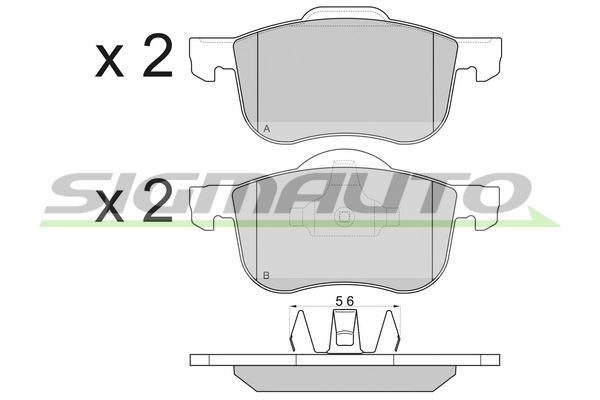 SIGMAUTO fékbetétkészlet, tárcsafék - SPA842 - TothCarparts