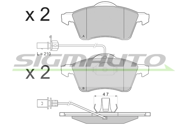 SIGMAUTO fékbetétkészlet, tárcsafék - SPA868 - TothCarparts