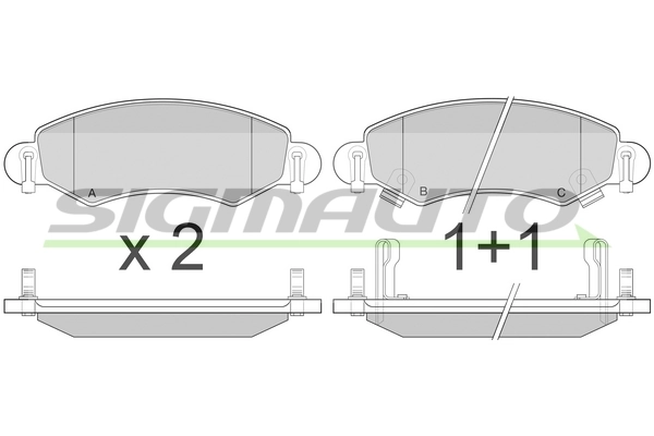 SIGMAUTO fékbetétkészlet, tárcsafék - SPA907 - TothCarparts