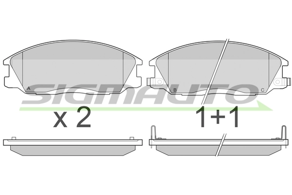 SIGMAUTO fékbetétkészlet, tárcsafék - SPA909 - TothCarparts