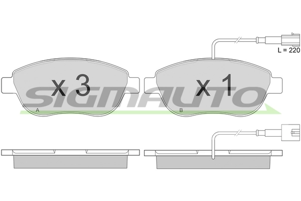 SIGMAUTO fékbetétkészlet, tárcsafék - SPA943 - TothCarparts