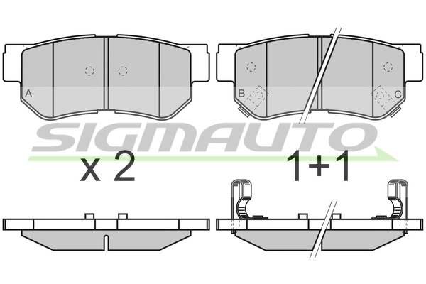 SIGMAUTO fékbetétkészlet, tárcsafék - SPA966 - TothCarparts