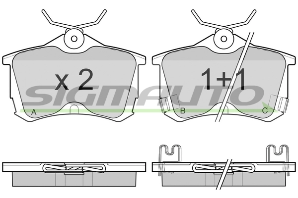 SIGMAUTO fékbetétkészlet, tárcsafék - SPA976 - TothCarparts