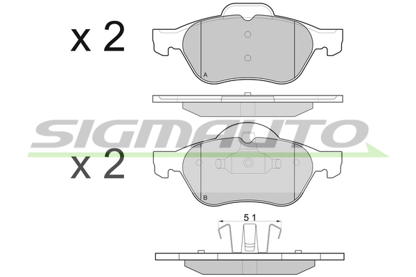 SIGMAUTO fékbetétkészlet, tárcsafék - SPA981 - TothCarparts