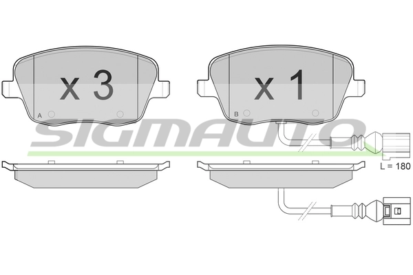 SIGMAUTO fékbetétkészlet, tárcsafék - SPB013 - TothCarparts