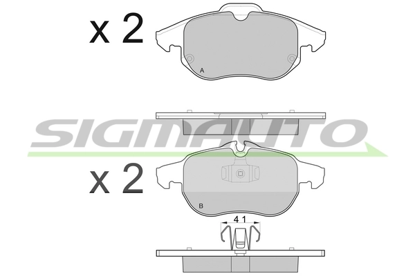 SIGMAUTO fékbetétkészlet, tárcsafék - SPB014 - TothCarparts