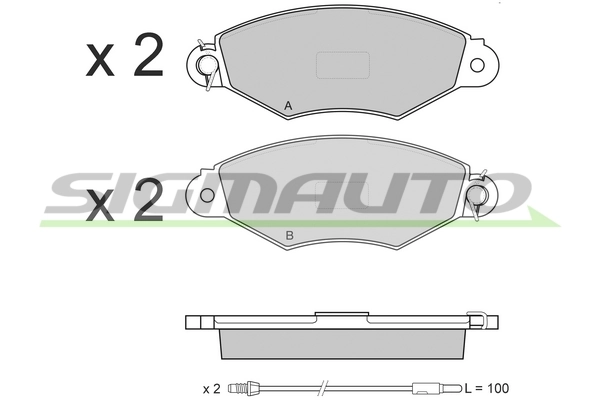 SIGMAUTO fékbetétkészlet, tárcsafék - SPB019 - TothCarparts
