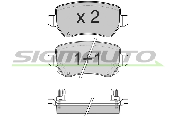 SIGMAUTO fékbetétkészlet, tárcsafék - SPB027 - TothCarparts