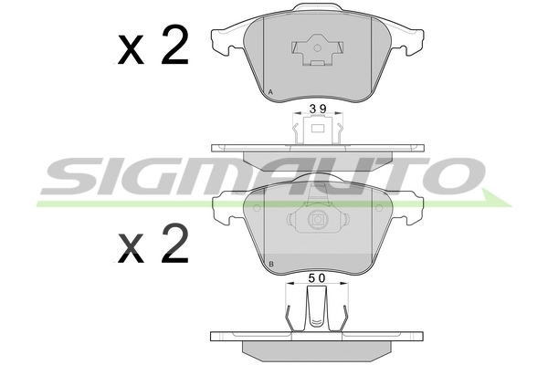 SIGMAUTO fékbetétkészlet, tárcsafék - SPB062 - TothCarparts