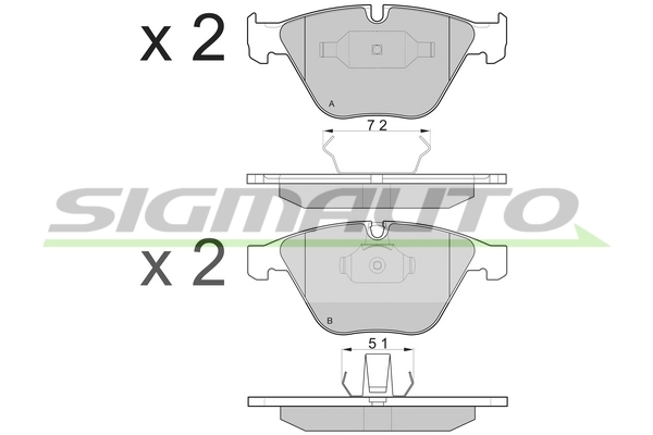 SIGMAUTO fékbetétkészlet, tárcsafék - SPB073 - TothCarparts
