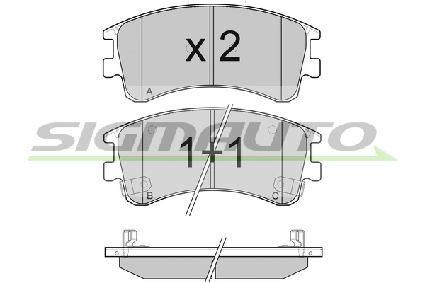 SIGMAUTO fékbetétkészlet, tárcsafék - SPB089 - TothCarparts