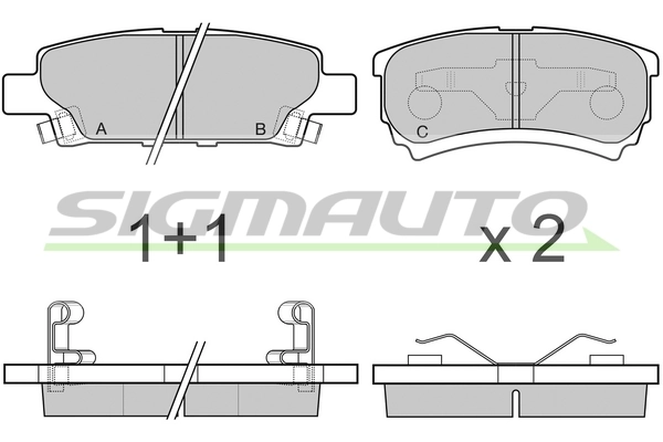 SIGMAUTO fékbetétkészlet, tárcsafék - SPB106 - TothCarparts