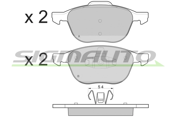 SIGMAUTO fékbetétkészlet, tárcsafék - SPB133 - TothCarparts