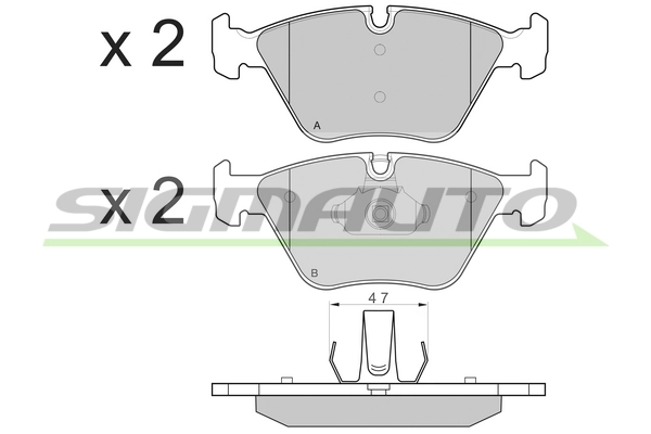 SIGMAUTO fékbetétkészlet, tárcsafék - SPB135 - TothCarparts
