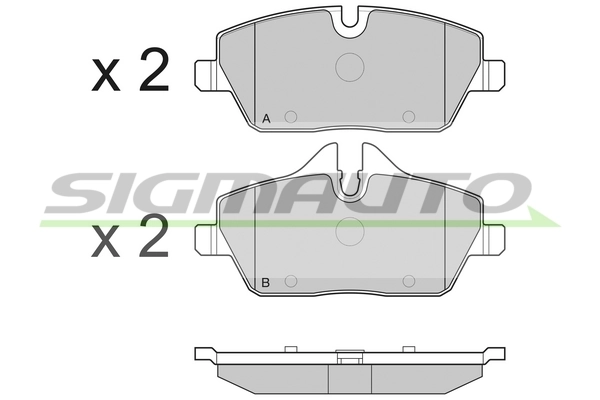 SIGMAUTO fékbetétkészlet, tárcsafék - SPB195 - TothCarparts
