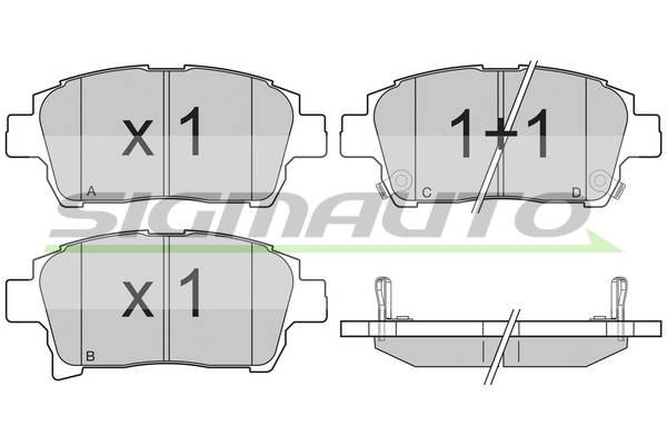 SIGMAUTO fékbetétkészlet, tárcsafék - SPB201 - TothCarparts