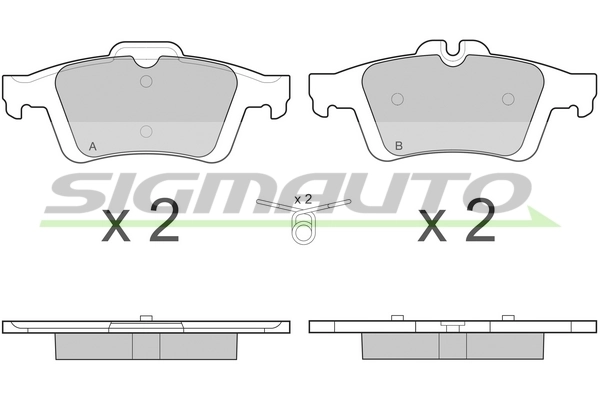 SIGMAUTO fékbetétkészlet, tárcsafék - SPB217 - TothCarparts