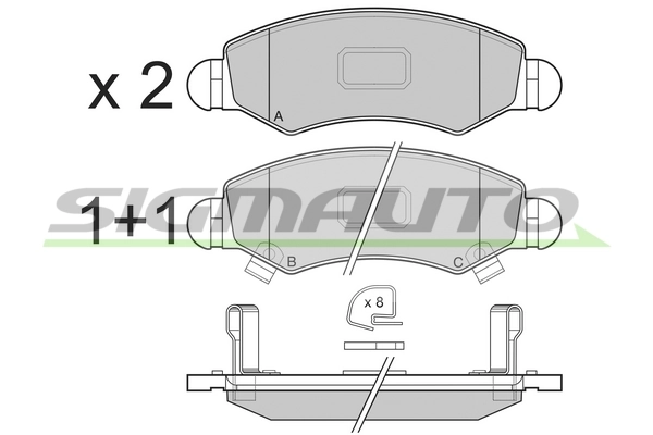 SIGMAUTO fékbetétkészlet, tárcsafék - SPB229 - TothCarparts