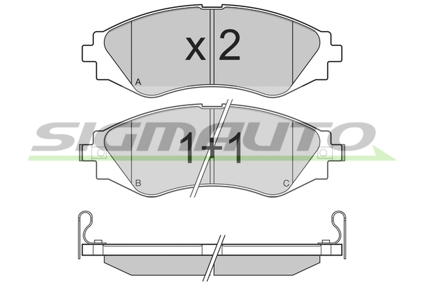 SIGMAUTO fékbetétkészlet, tárcsafék - SPB234 - TothCarparts