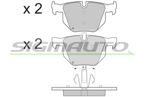 SIGMAUTO fékbetétkészlet, tárcsafék - SPB263 - TothCarparts