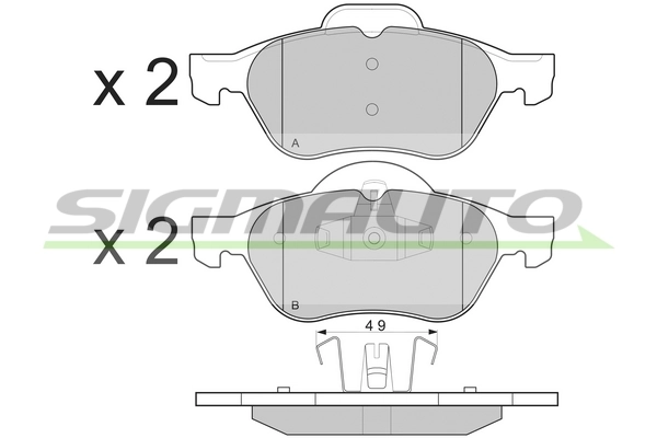 SIGMAUTO fékbetétkészlet, tárcsafék - SPB264 - TothCarparts