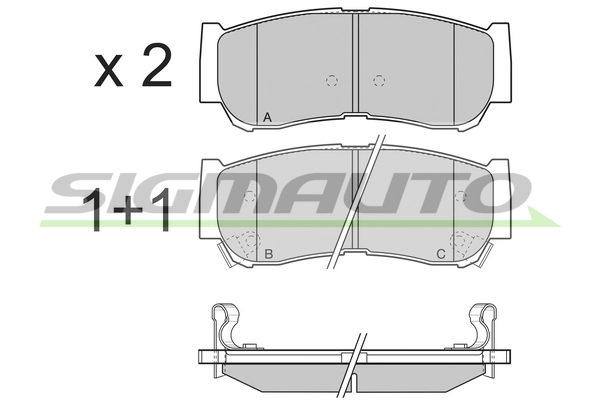 SIGMAUTO fékbetétkészlet, tárcsafék - SPB314 - TothCarparts