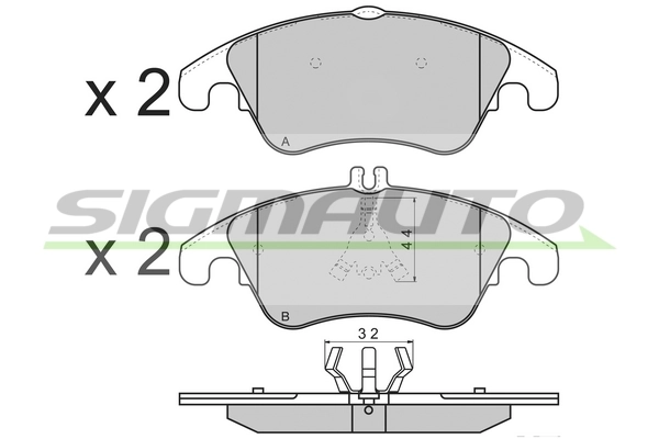 SIGMAUTO fékbetétkészlet, tárcsafék - SPB317 - TothCarparts