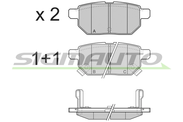 SIGMAUTO fékbetétkészlet, tárcsafék - SPB322 - TothCarparts