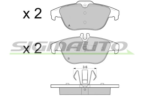 SIGMAUTO fékbetétkészlet, tárcsafék - SPB328 - TothCarparts