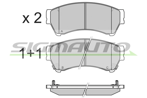 SIGMAUTO fékbetétkészlet, tárcsafék - SPB343 - TothCarparts