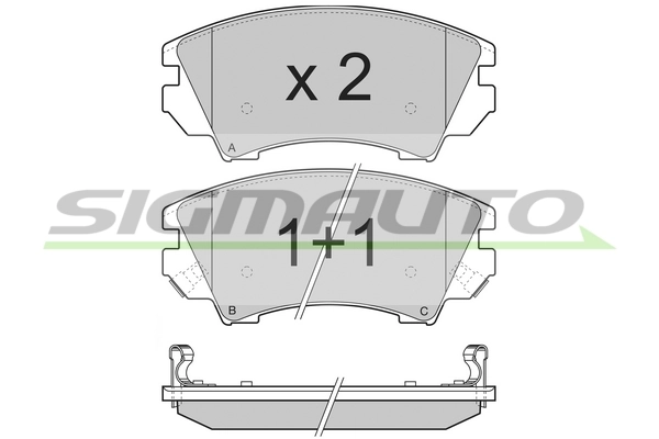 SIGMAUTO fékbetétkészlet, tárcsafék - SPB377 - TothCarparts