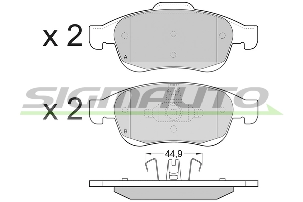 SIGMAUTO fékbetétkészlet, tárcsafék - SPB392 - TothCarparts