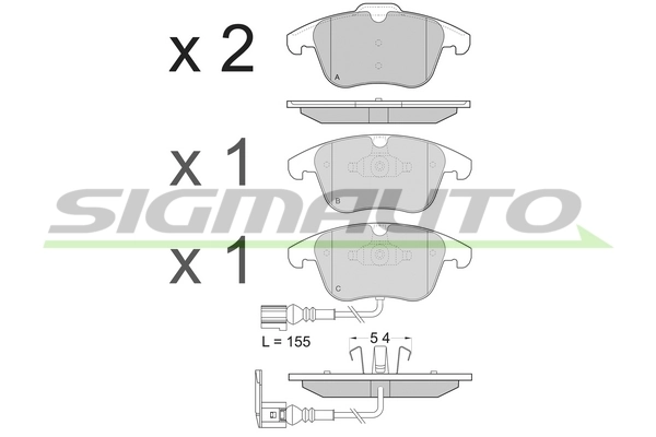 SIGMAUTO fékbetétkészlet, tárcsafék - SPB394 - TothCarparts