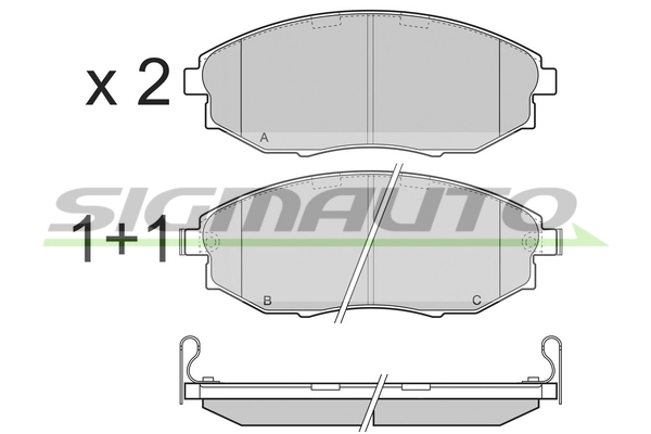 SIGMAUTO fékbetétkészlet, tárcsafék - SPB399 - TothCarparts
