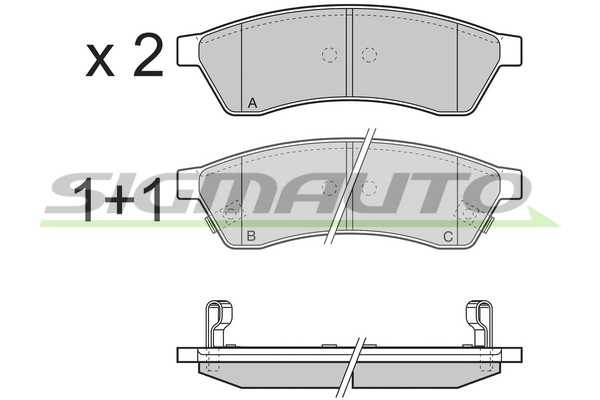 SIGMAUTO fékbetétkészlet, tárcsafék - SPB400 - TothCarparts