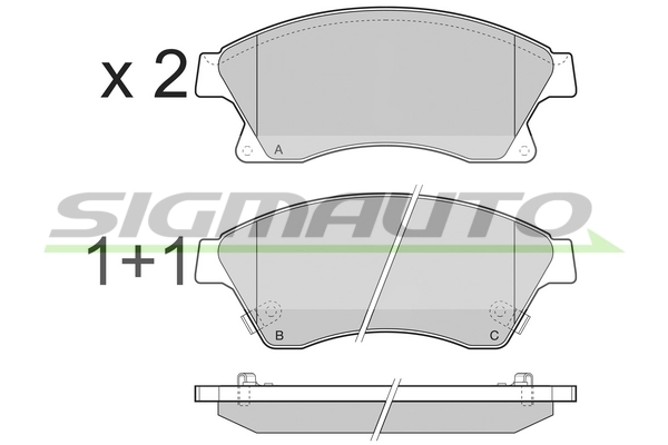 SIGMAUTO fékbetétkészlet, tárcsafék - SPB404 - TothCarparts