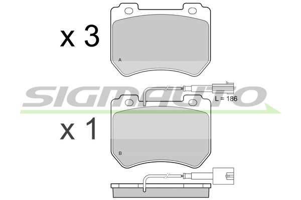 SIGMAUTO fékbetétkészlet, tárcsafék - SPB412 - TothCarparts