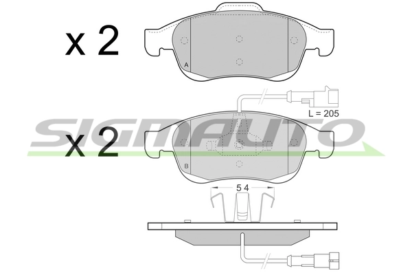 SIGMAUTO fékbetétkészlet, tárcsafék - SPB436 - TothCarparts