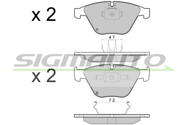 SIGMAUTO fékbetétkészlet, tárcsafék - SPB454 - TothCarparts
