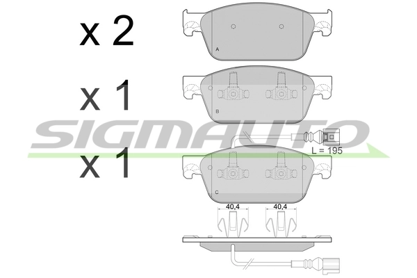 SIGMAUTO fékbetétkészlet, tárcsafék - SPB478 - TothCarparts