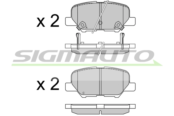 SIGMAUTO fékbetétkészlet, tárcsafék - SPB555 - TothCarparts