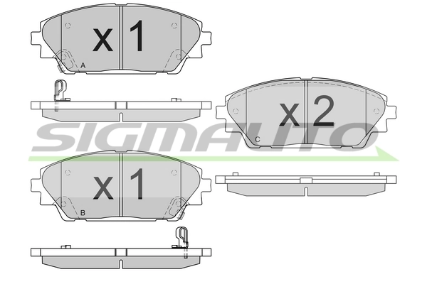 SIGMAUTO fékbetétkészlet, tárcsafék - SPB556 - TothCarparts