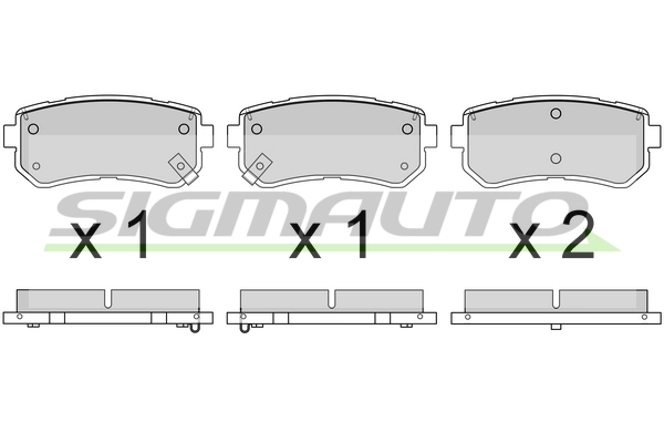 SIGMAUTO fékbetétkészlet, tárcsafék - SPB614 - TothCarparts