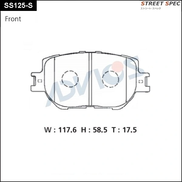 ADVICS fékbetétkészlet, tárcsafék - SS125-S - TothCarparts
