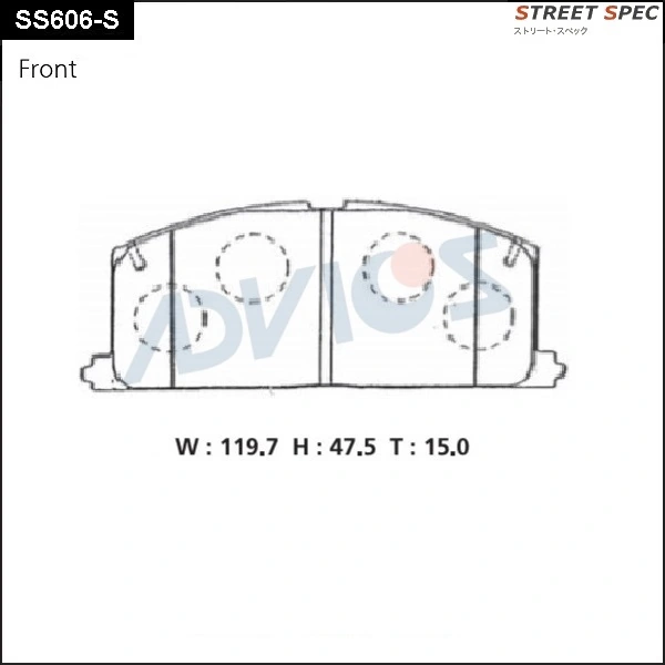 ADVICS fékbetétkészlet, tárcsafék - SS606-S - TothCarparts